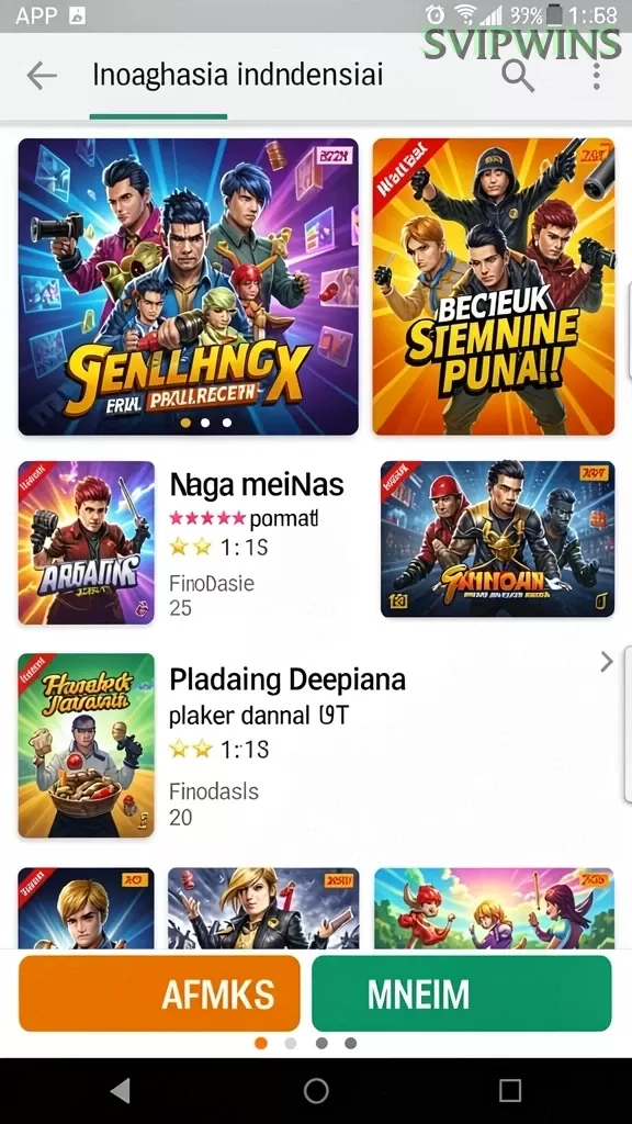 Cuplikan layar API88 — menu navigasi